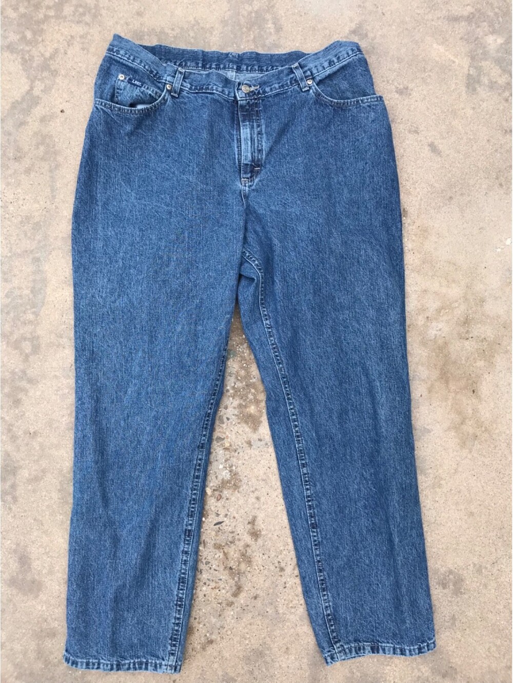 LEE Original Mom Jeans Blue Denim 18W Medium Wash Western Wear Cowboy Pants